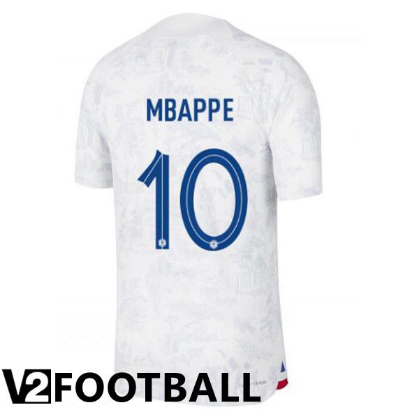 France (MBAPPE 10) Away Shirts White World Cup 2022