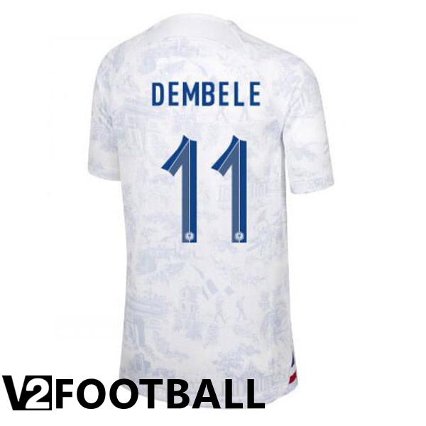 France (DEMBELE 11) Away Shirts White World Cup 2022