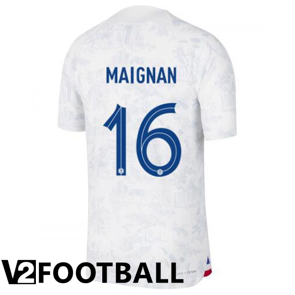France (MAIGNAN 16) Away Shirts White World Cup 2022