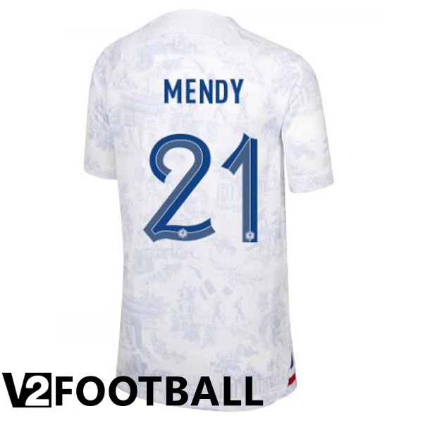 France (MENDY 21) Away Shirts White World Cup 2022