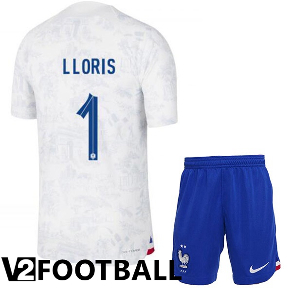 France (LLORIS 1) Kids Away Shirts White World Cup 2022