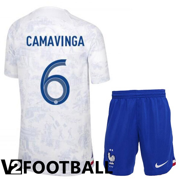 France (CAMAVINGA 6) Kids Away Shirts White World Cup 2022