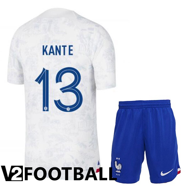 France (KANTE 13) Kids Away Shirts White World Cup 2022