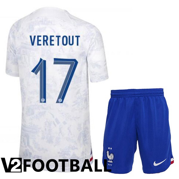 France (VERETOUT 17) Kids Away Shirts White World Cup 2022