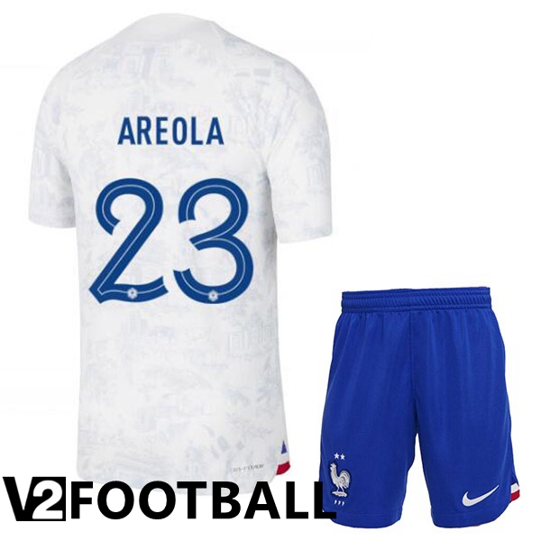 France (AREOLA 23) Kids Away Shirts White World Cup 2022