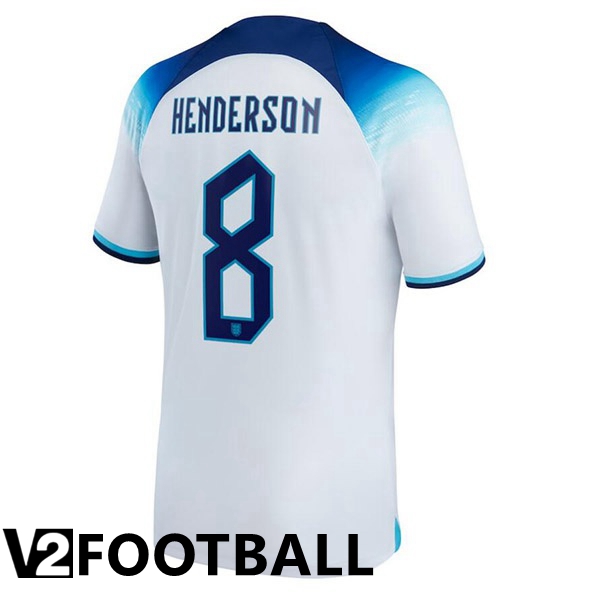 England (HENDERSON 8) Home Shirts White World Cup 2022