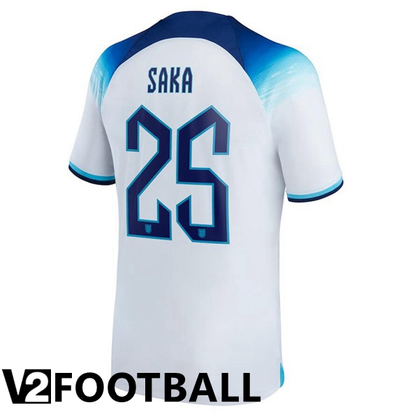 England (SAKA 25) Home Shirts White World Cup 2022