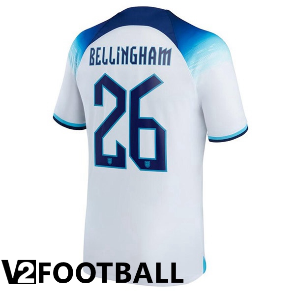 England (BELLINGHAM 26) Home Shirts White World Cup 2022