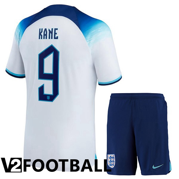 England (KANE 9) Kids Home Shirts White World Cup 2022