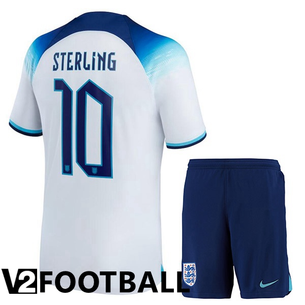 England (STERLING 10) Kids Home Shirts White World Cup 2022