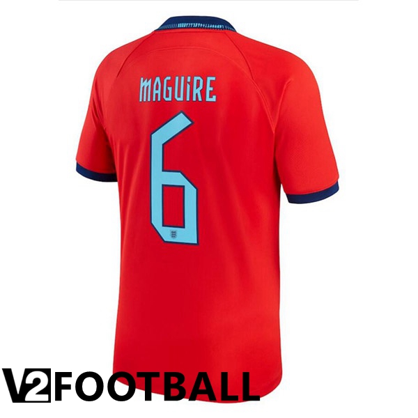 England (MAGUIRE 6) Away Shirts Red World Cup 2022