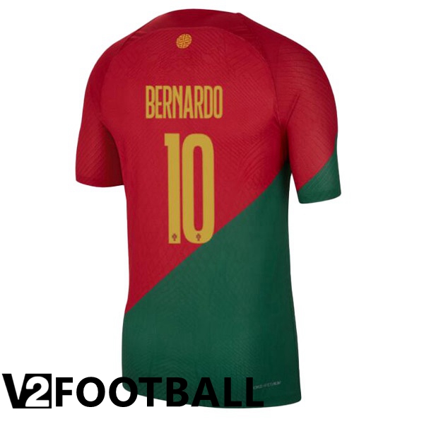 Portugal (BERNARDO 10) Home Shirts Red Green World Cup 2022