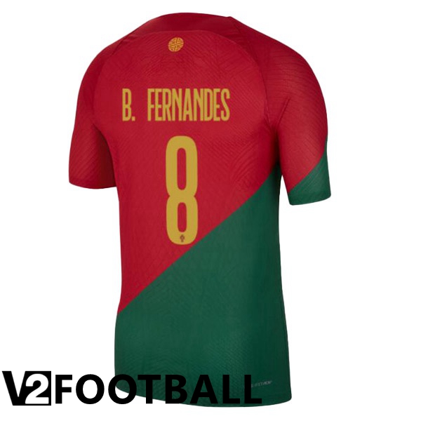 Portugal (J. MOUTINHO 8) Home Shirts Red Green World Cup 2022