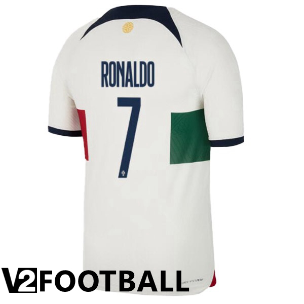 Portugal (RONALDO 7) Away Shirts White Red World Cup 2022
