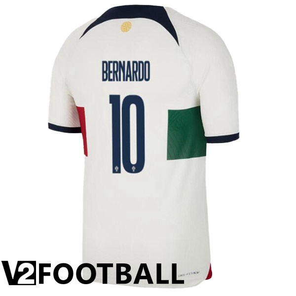 Portugal (BERNARDO 10) Away Shirts White Red World Cup 2022