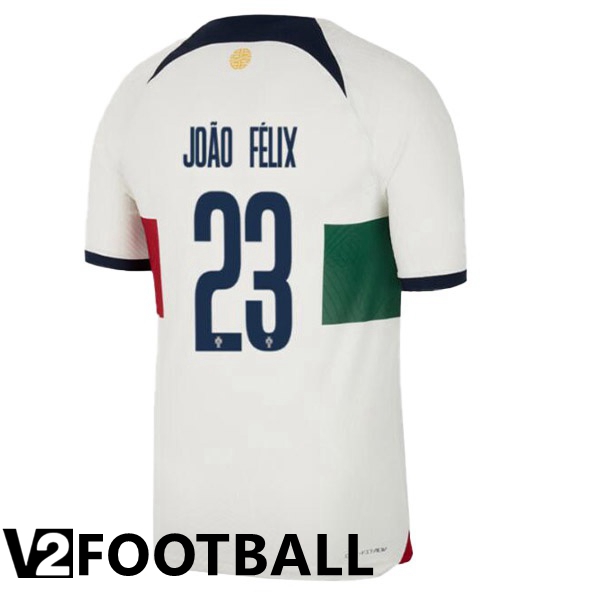 Portugal (JO脙O F脡LIX 23) Away Shirts White Red World Cup 2022