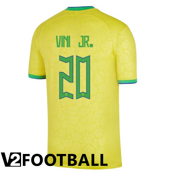 Brazil (VINI JR. 20) Home Shirts Yellow World Cup 2022