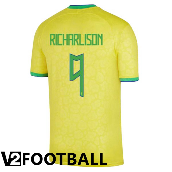Brazil (RICHARLISON 9) Home Shirts Yellow World Cup 2022