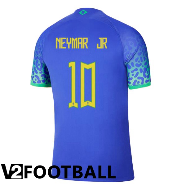 Brazil (NEYMAR JR 10) Away Shirts Blue World Cup 2022