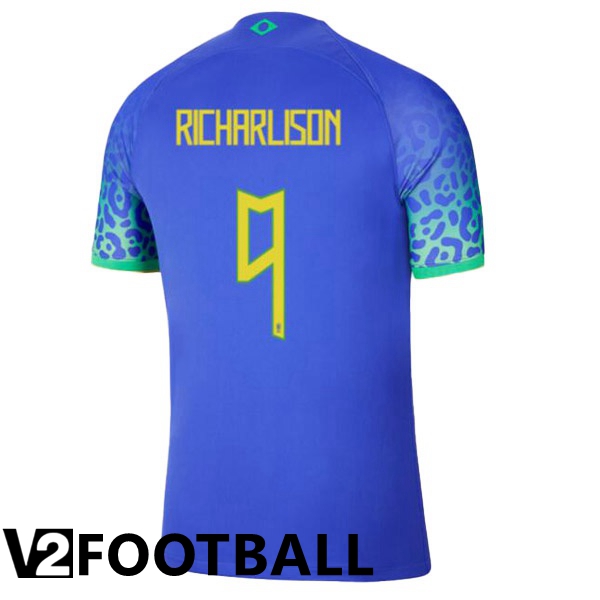Brazil (RICHARLISON 9) Away Shirts Blue World Cup 2022