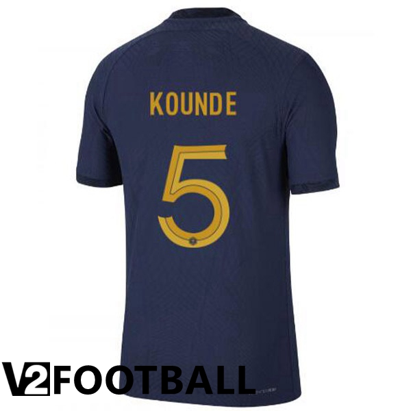 France (KOUNDE 5) Home Shirts Royal Blue World Cup 2022