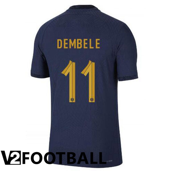 France (DEMBELE 11) Home Shirts Royal Blue World Cup 2022