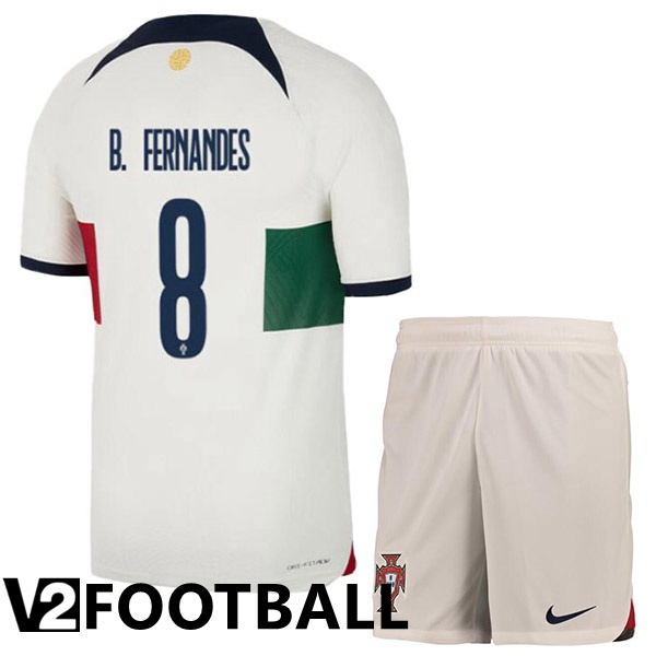 Portugal (J. MOUTINHO 8) Kids Away Shirts White Red 2023/2023