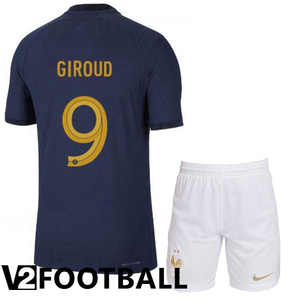 France (GIROUD 9) Kids Home Shirts Royal Blue 2023/2023