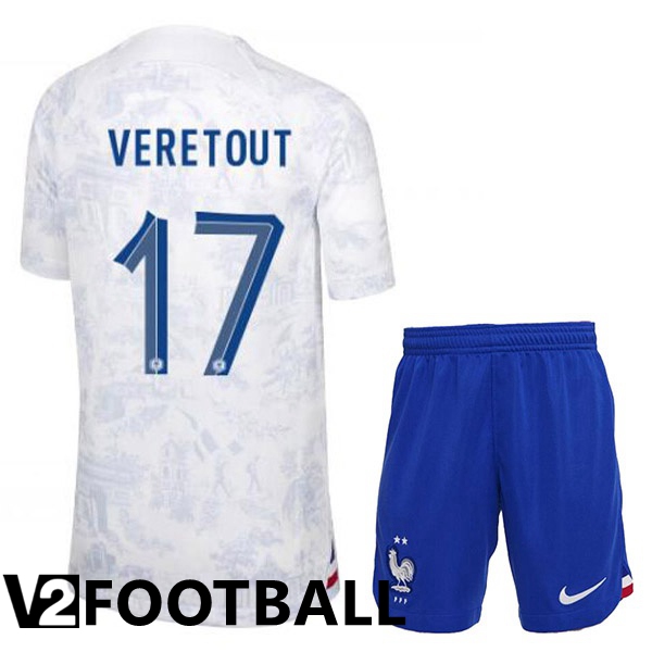 France (VERETOUT 17) Kids Away Shirts White 2023/2023