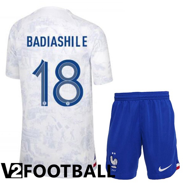 France (BADIASHILE 18) Kids Away Shirts White 2023/2023