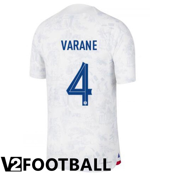France (VARANE 4) Away Shirts White 2023/2023