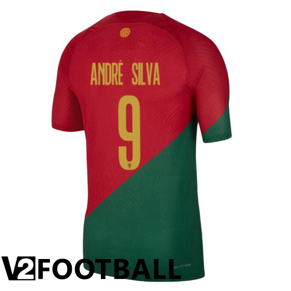 Portugal (ANDR脡 SILVA 9) Home Shirts Red Green 2023/2023