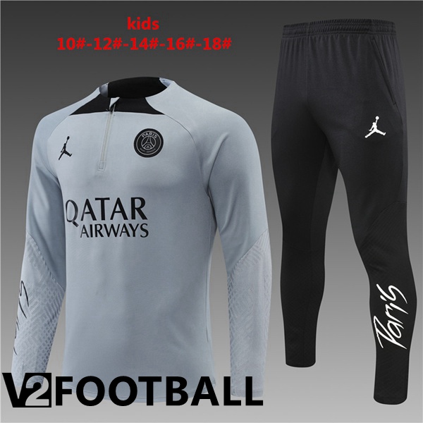 Paris Saint Germain Kids Training Tracksuit Grey 2022/2023