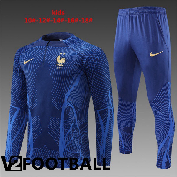 France Kids Training Tracksuit Royal Blue 2022/2023