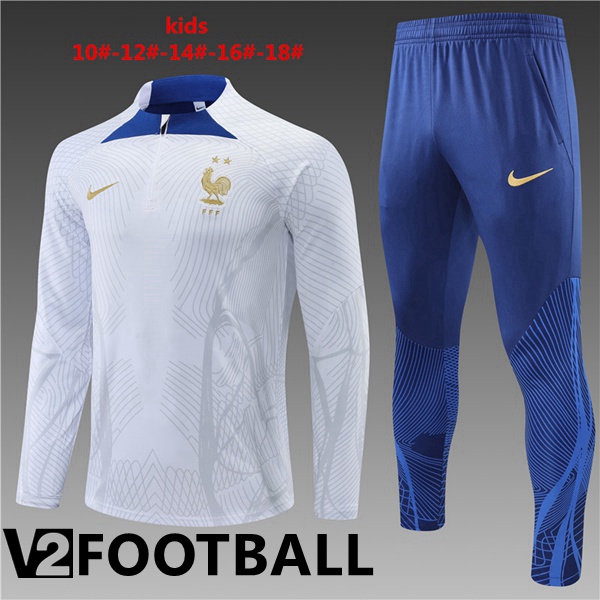 France Kids Training Tracksuit White 2022/2023