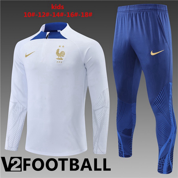 France Kids Training Tracksuit White 2022/2023