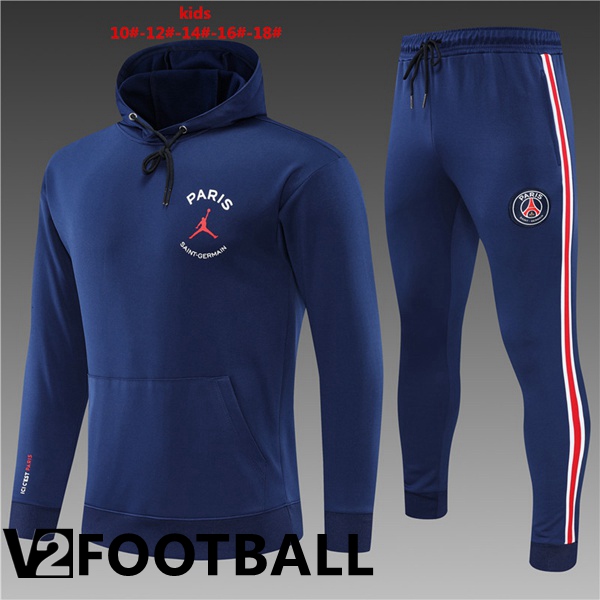 JORDAN Paris Saint Germain kids Training Tracksuit Hoodie Blue 2022/2023