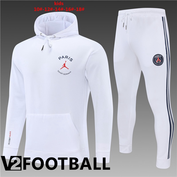 JORDAN Paris Saint Germain kids Training Tracksuit Hoodie White 2022/2023