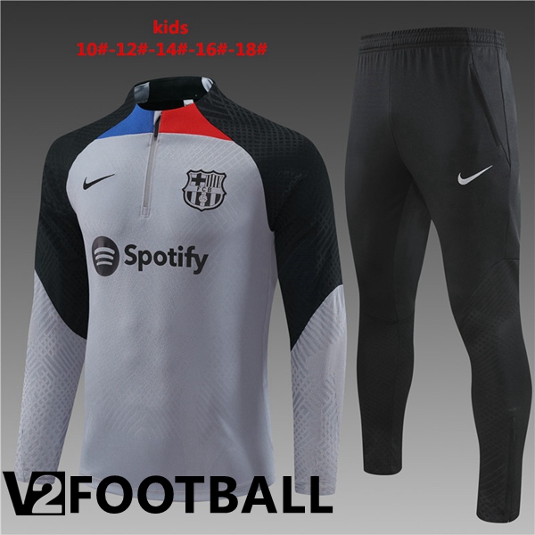 FC Barcelona Kids Training Jacket Suit Grey 2022/2023