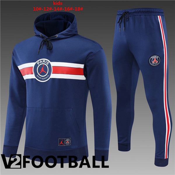 JORDAN Paris Saint Germain kids Training Tracksuit Hoodie Blue 2022/2023