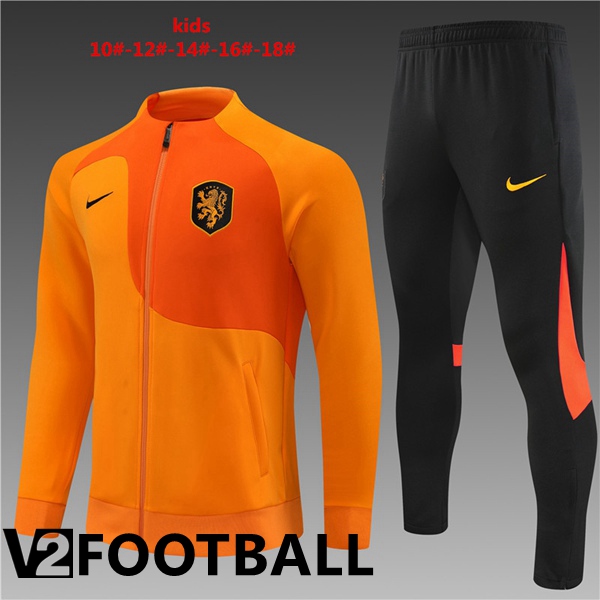 Netherlands Kids Training Jacket Suit Orange 2022/2023