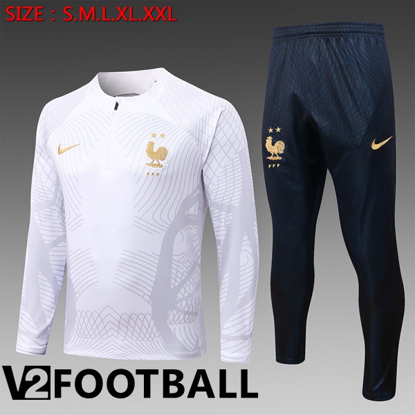 France Kids Training Jacket Suit White 2022/2023