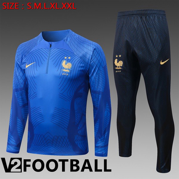 France Kids Training Jacket Suit Blue 2022/2023