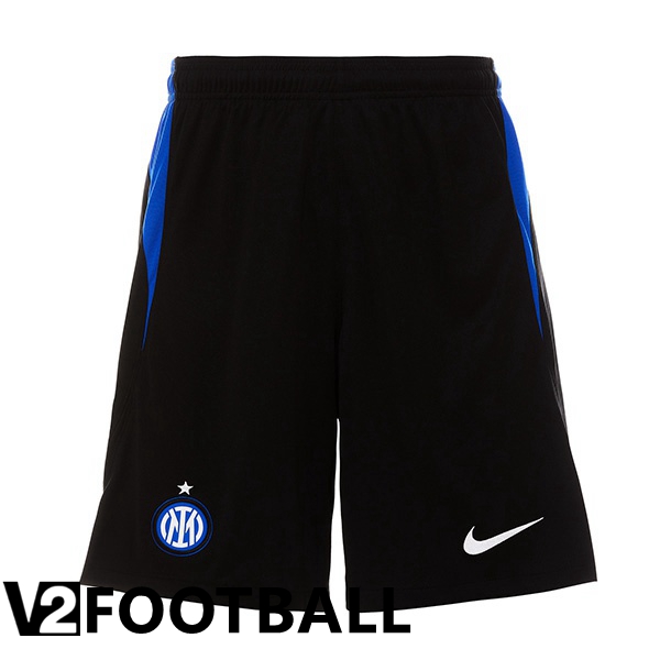 Inter Milan Soccer Shorts Home Black Blue 2022/2023