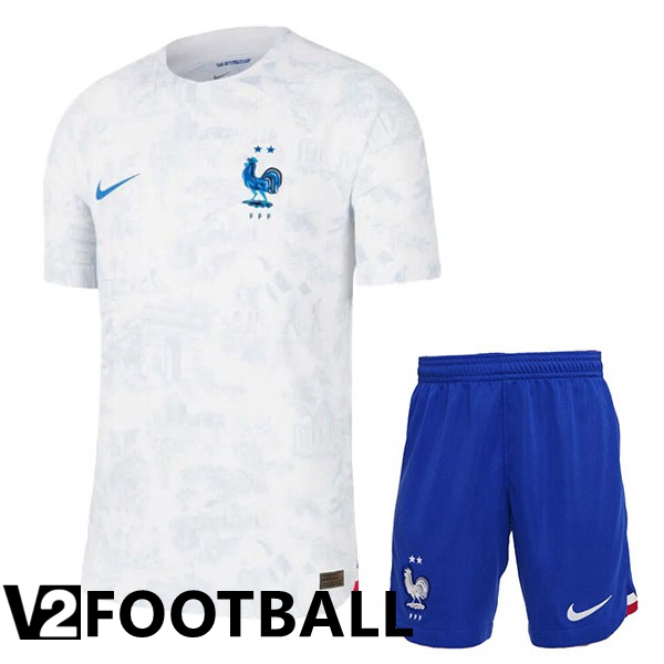 France Kids Away Shirts White World Cup 2022