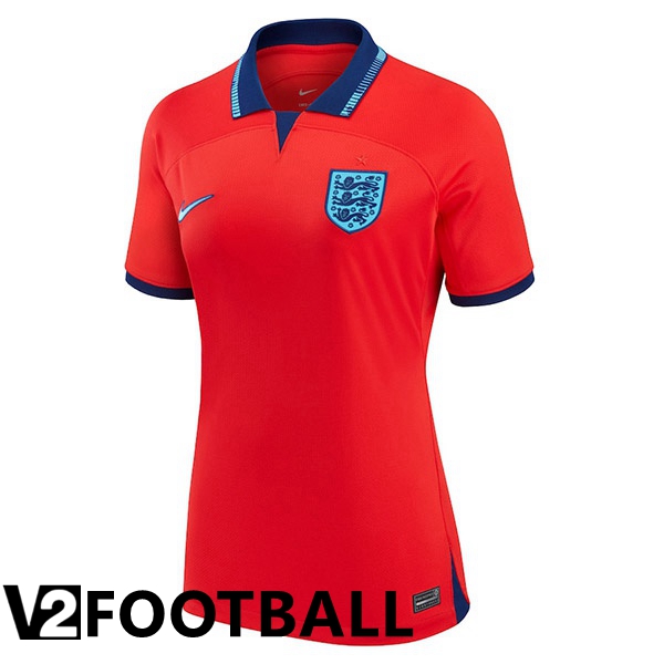 England Womens Away Shirts Red World Cup 2022