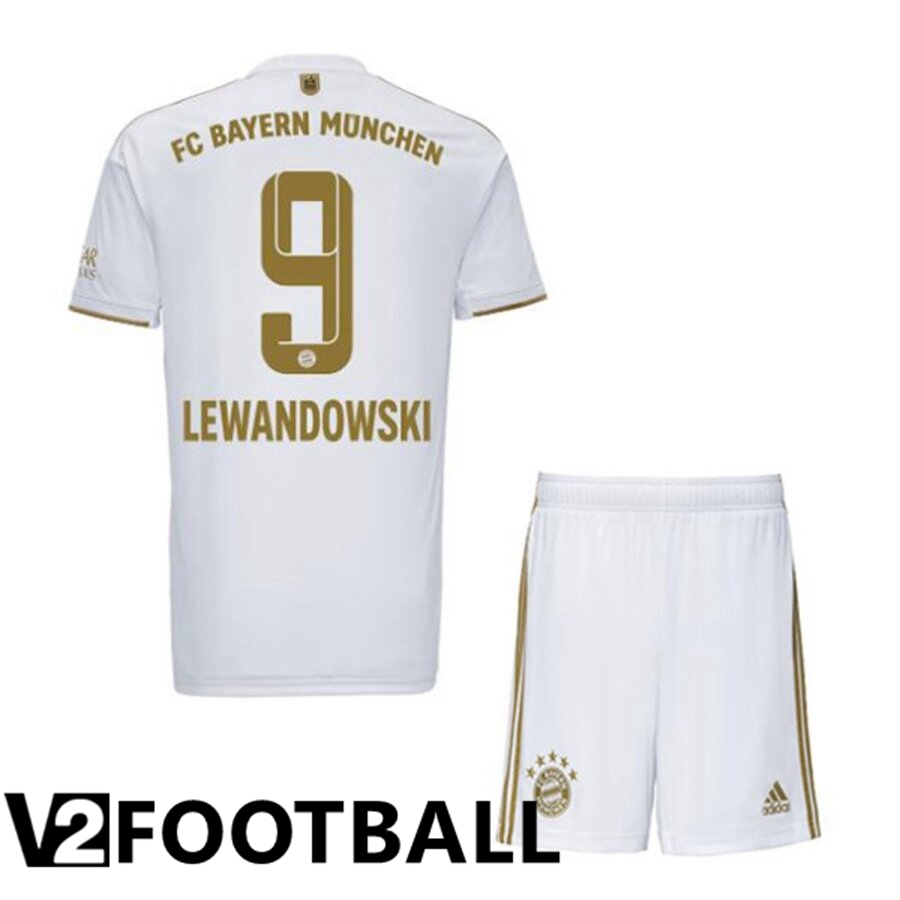 Bayern Munich (LEWANDOWSKI 9) Kids Away Shirts 2022/2023