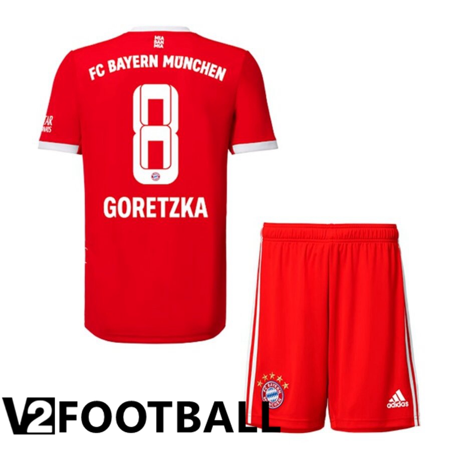 Bayern Munich (GORETZKA 8) Kids Home Shirts 2022/2023