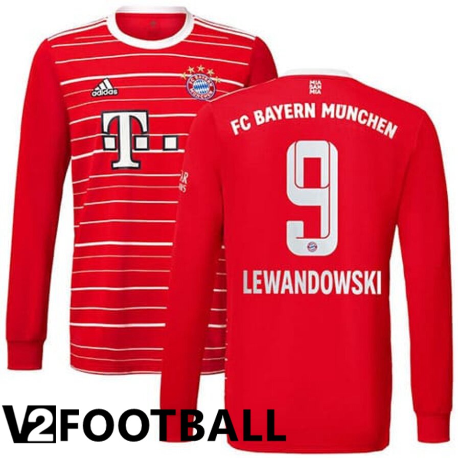 Bayern Munich (LEWANDOWSKI 9) Home Shirts Long sleeve 2022/2023
