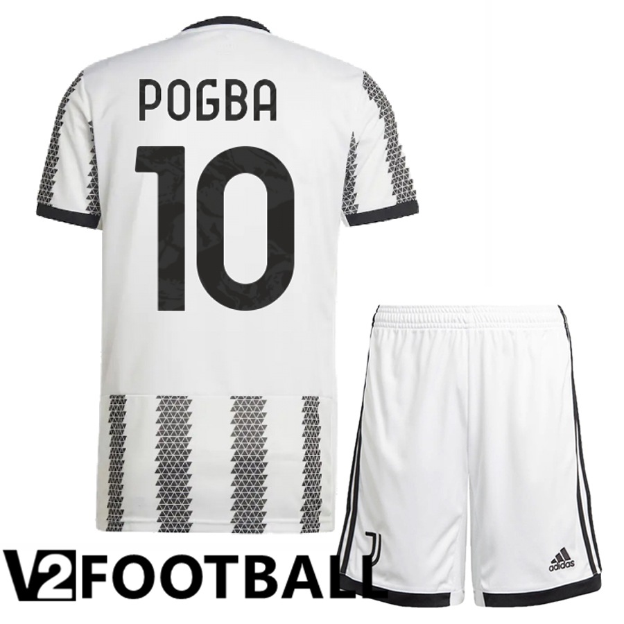 Juventus (Pogba 10) Kids Home Shirts 2022/2023